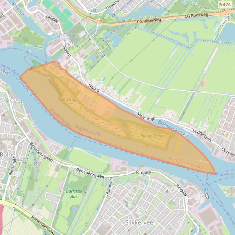 Kaart van postcodegebied 2931LD.