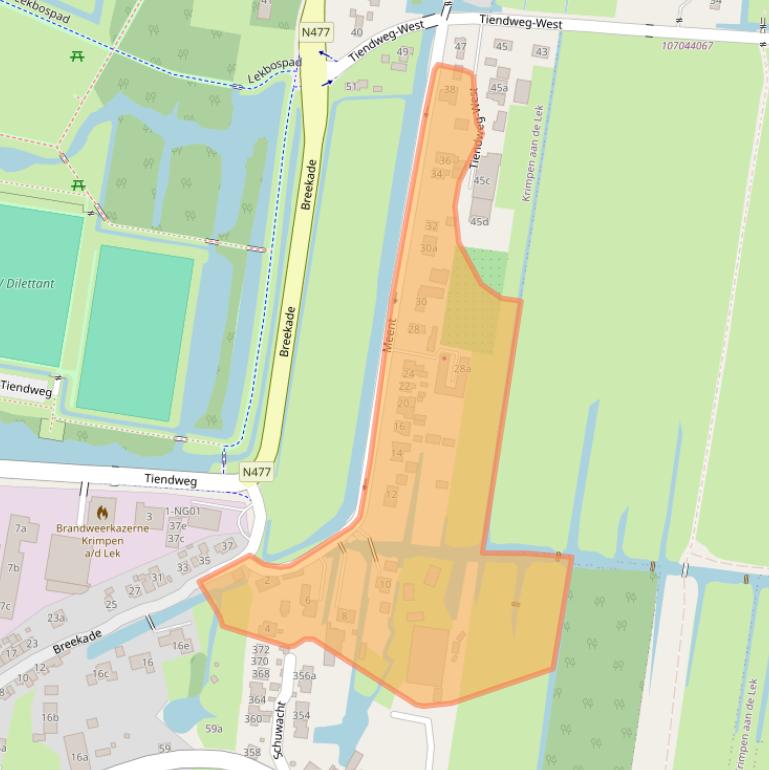 Kaart van postcodegebied 2931LE.