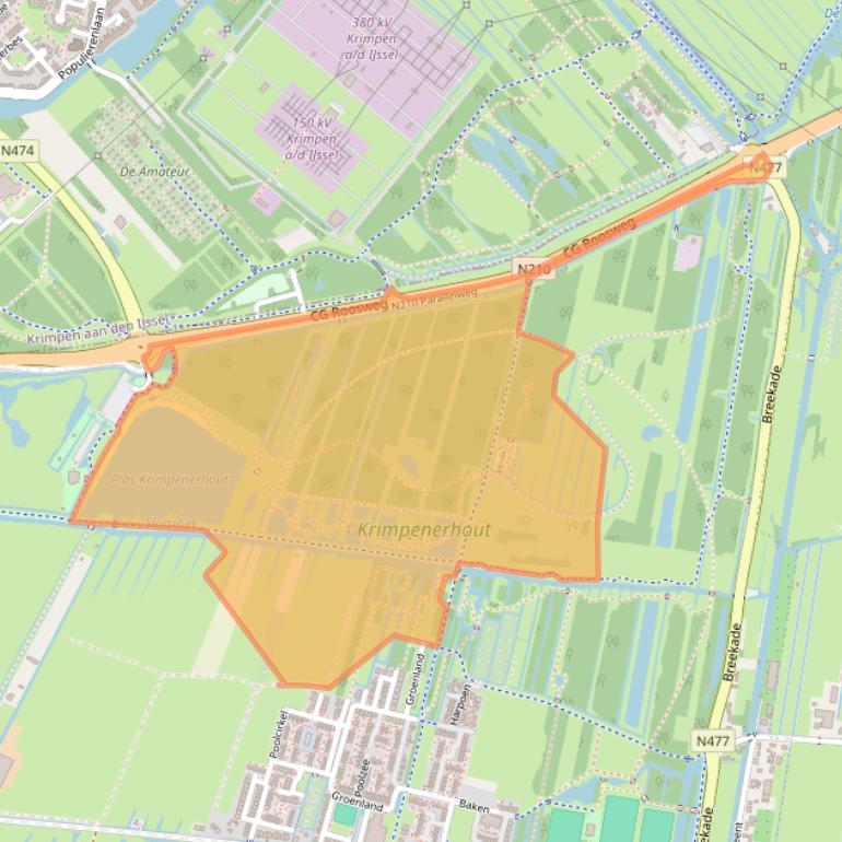 Kaart van postcodegebied 2931LM.