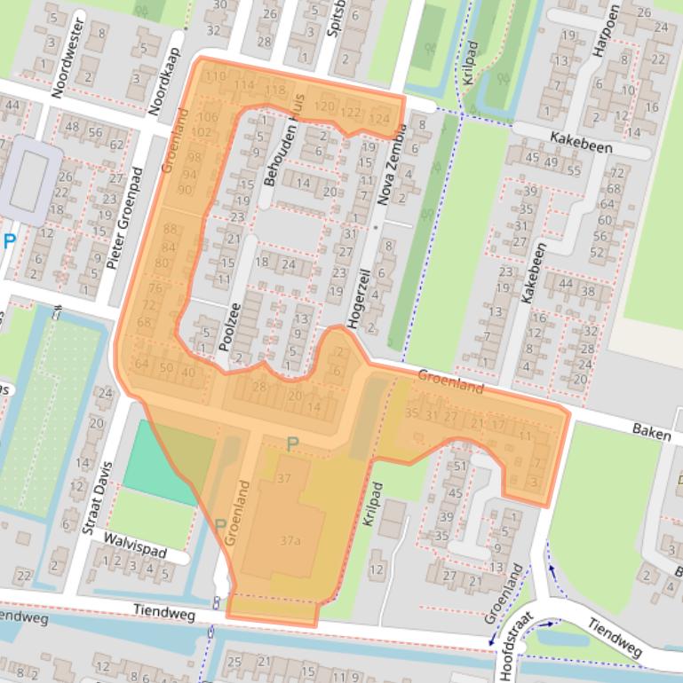 Kaart van postcodegebied 2931RA.