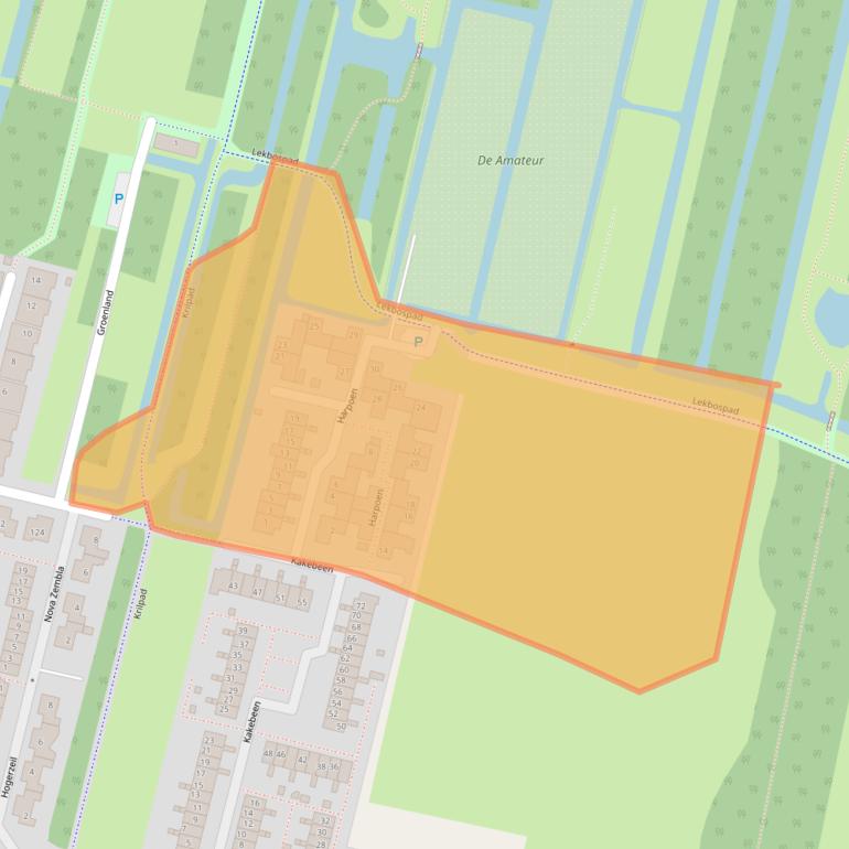 Kaart van postcodegebied 2931RC.