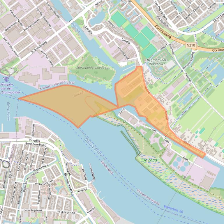 Kaart van postcodegebied 2931SJ.