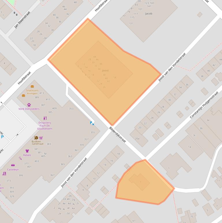 Kaart van postcodegebied 2931XA.