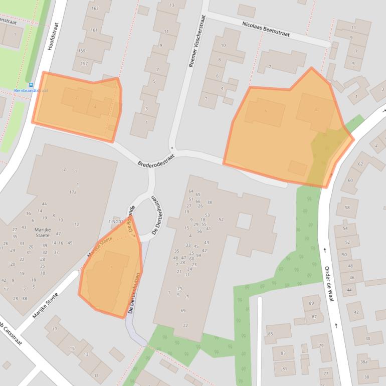 Kaart van postcodegebied 2931XB.
