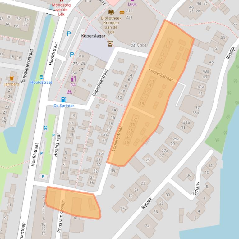 Kaart van postcodegebied 2931XK.