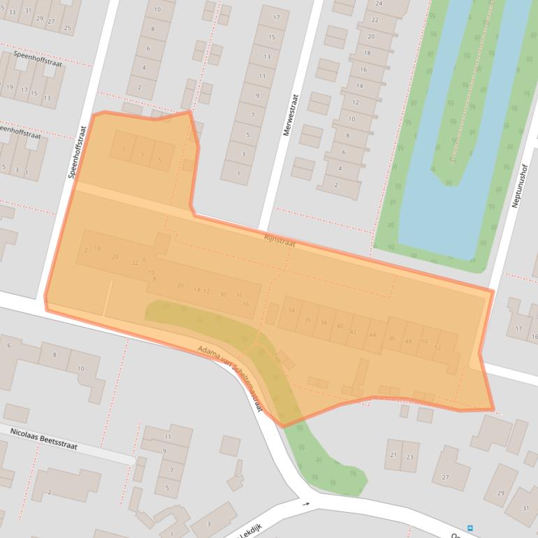 Kaart van postcodegebied 2931XV.