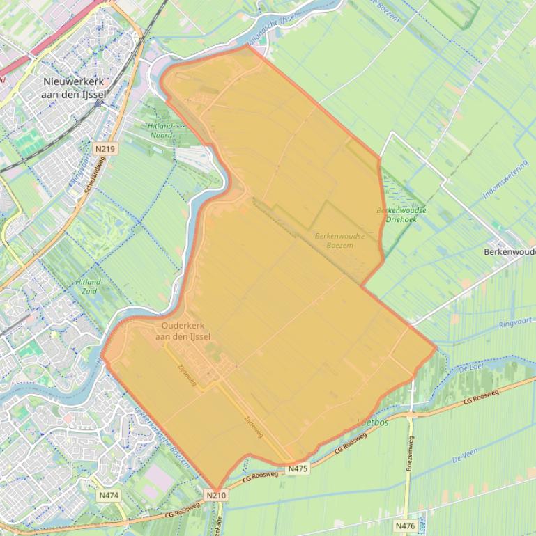 Kaart van postcodegebied 2935.