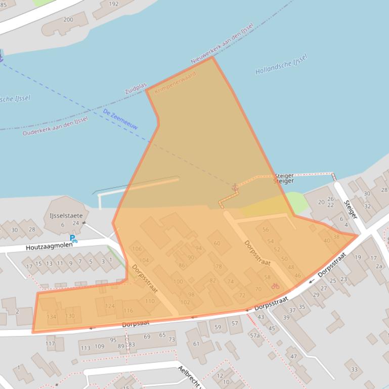 Kaart van postcodegebied 2935AD.