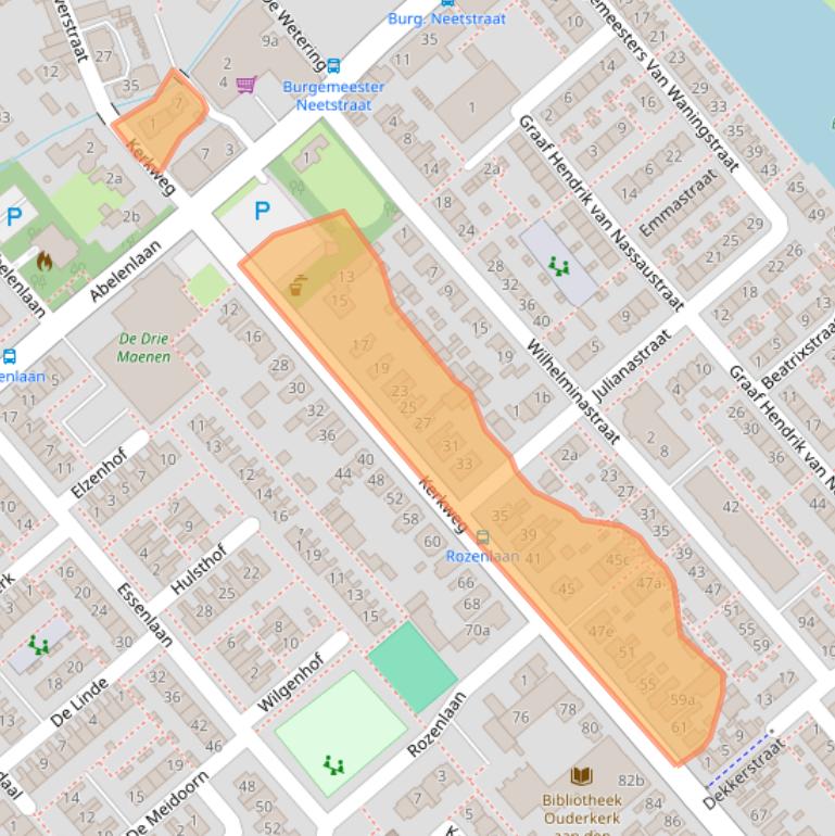 Kaart van postcodegebied 2935AG.