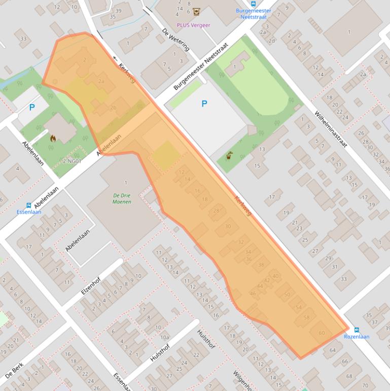 Kaart van postcodegebied 2935AJ.