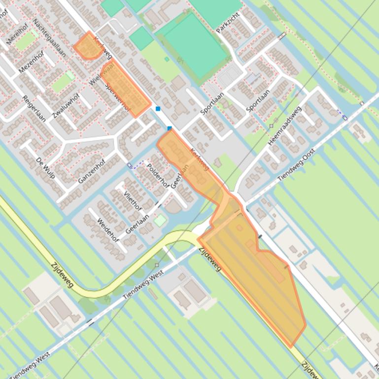 Kaart van postcodegebied 2935AL.
