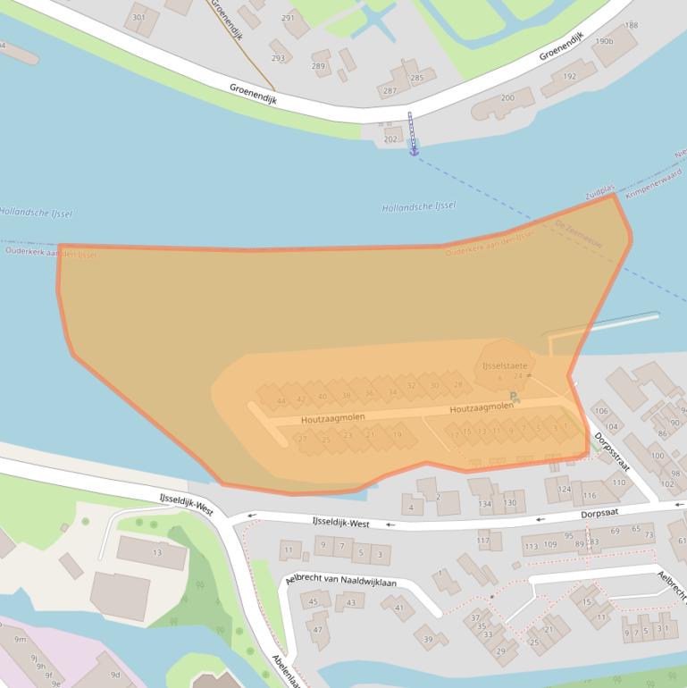 Kaart van postcodegebied 2935AX.