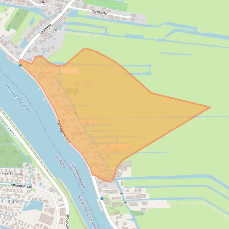 Kaart van postcodegebied 2935BR.