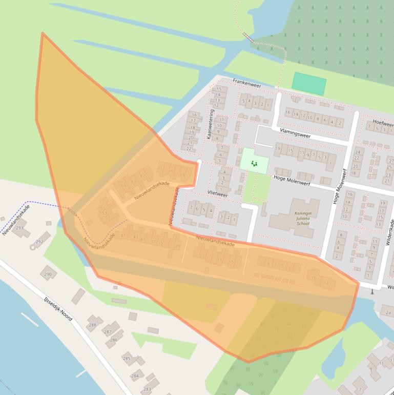 Kaart van postcodegebied 2935CG.