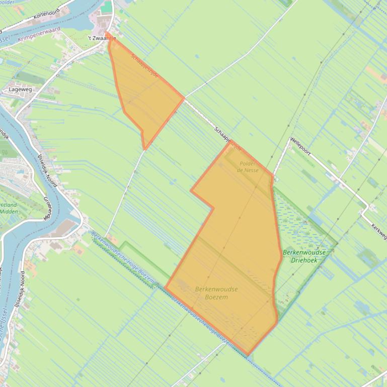 Kaart van postcodegebied 2935CK.