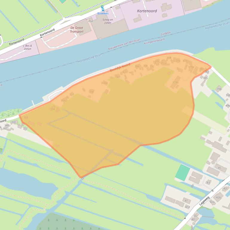 Kaart van postcodegebied 2935CS.