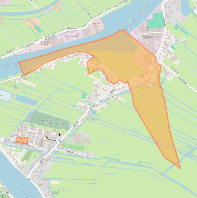 Kaart van postcodegebied 2935CT.