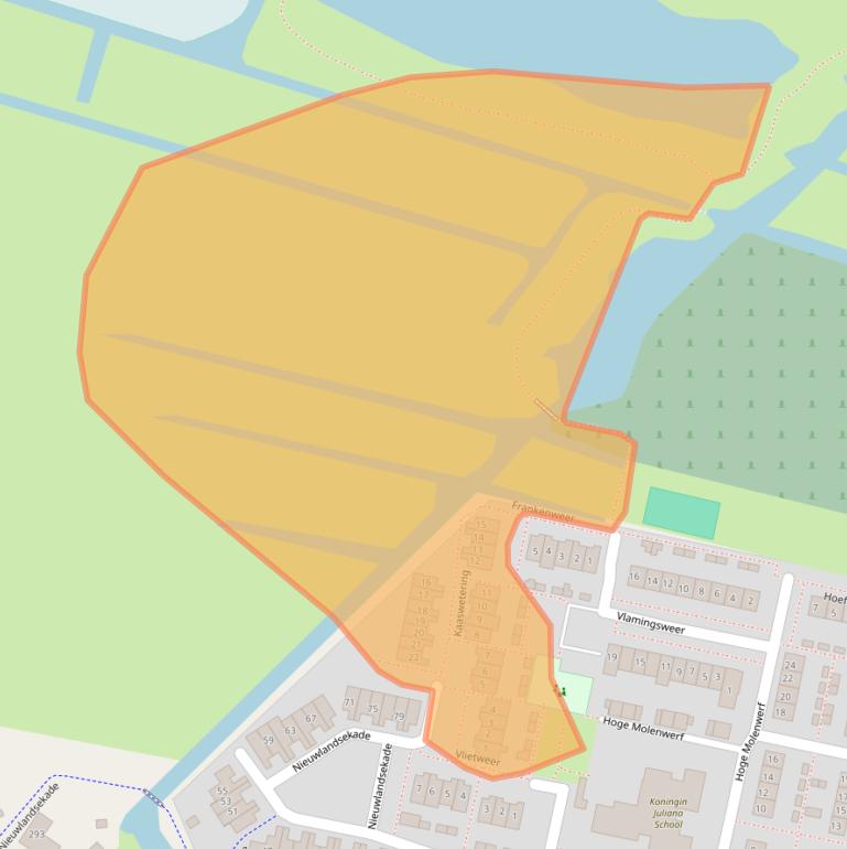 Kaart van postcodegebied 2935CZ.