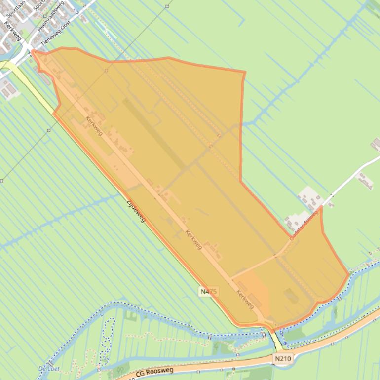 Kaart van postcodegebied 2935LA.