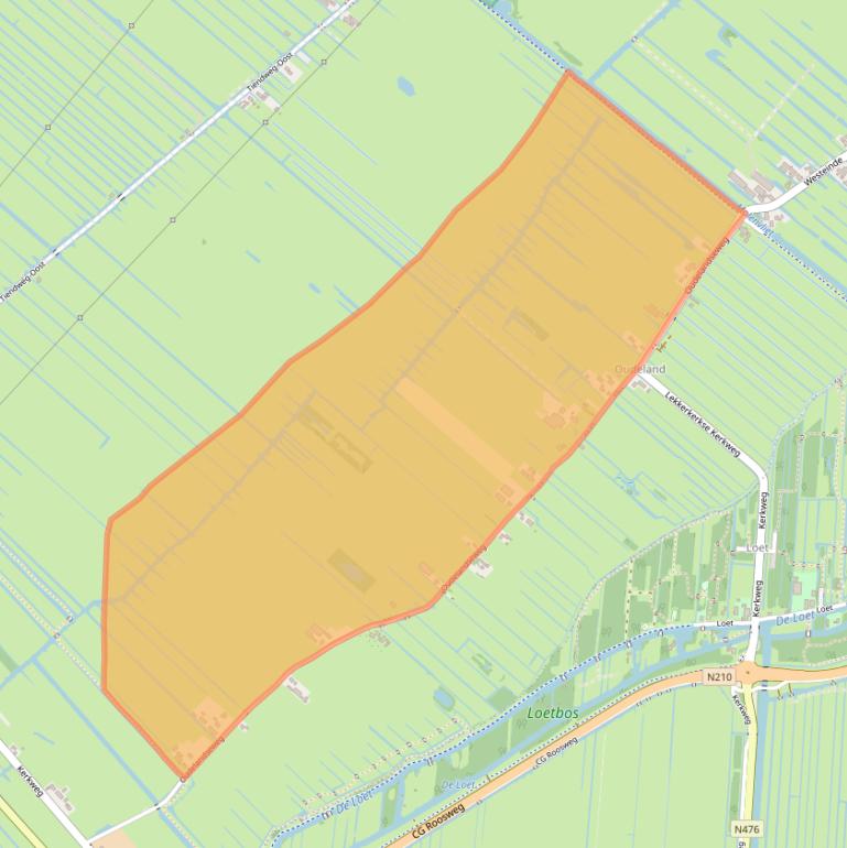 Kaart van postcodegebied 2935LC.