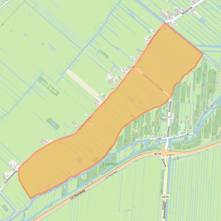 Kaart van postcodegebied 2935LD.