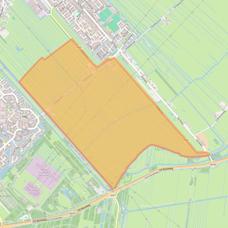 Kaart van postcodegebied 2935LG.