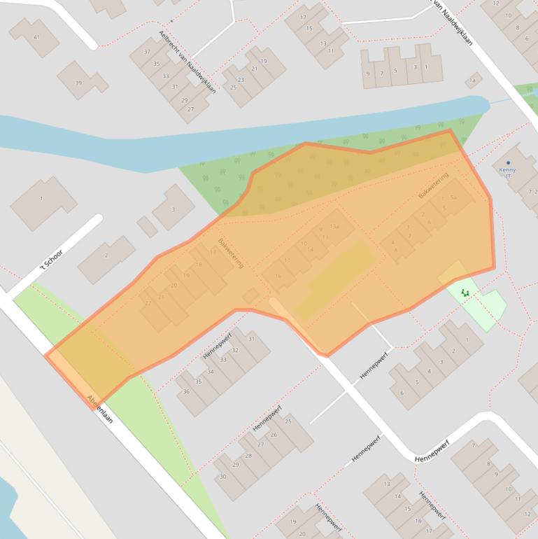 Kaart van postcodegebied 2935SC.
