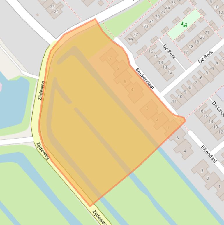 Kaart van postcodegebied 2935SE.