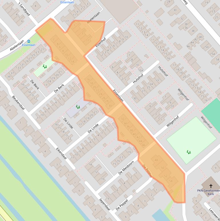 Kaart van postcodegebied 2935SN.