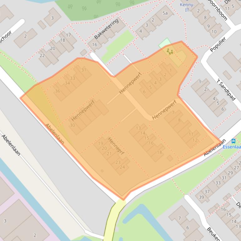 Kaart van postcodegebied 2935SP.