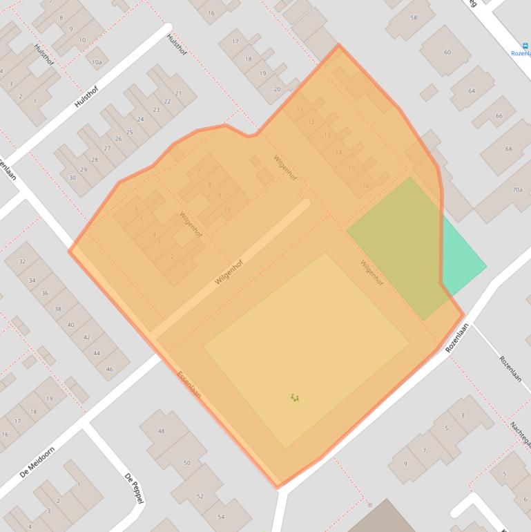 Kaart van postcodegebied 2935SZ.