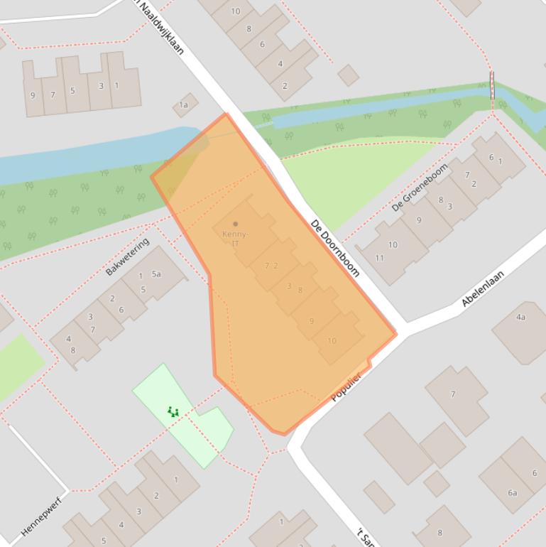 Kaart van postcodegebied 2935TA.