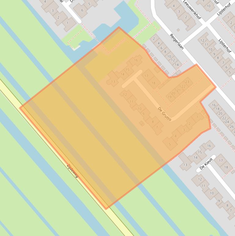 Kaart van postcodegebied 2935VA.