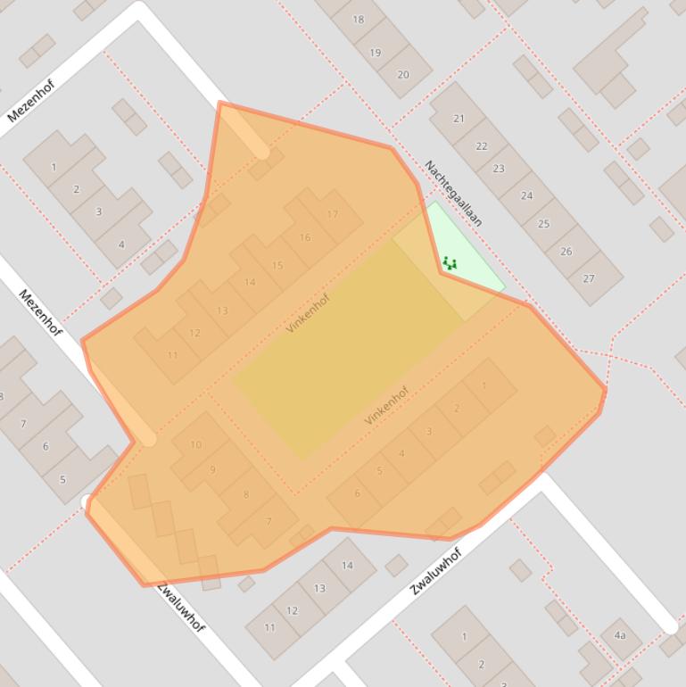 Kaart van postcodegebied 2935VP.