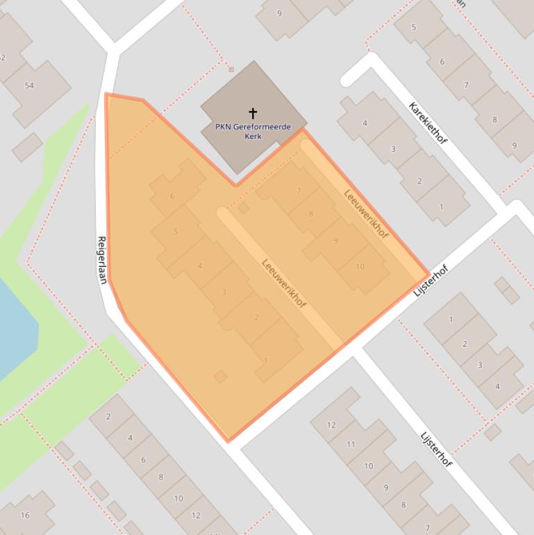 Kaart van postcodegebied 2935VV.