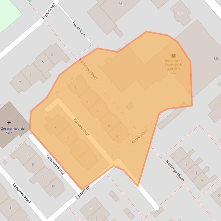 Kaart van postcodegebied 2935VW.