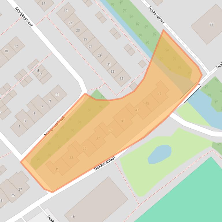 Kaart van postcodegebied 2935XD.