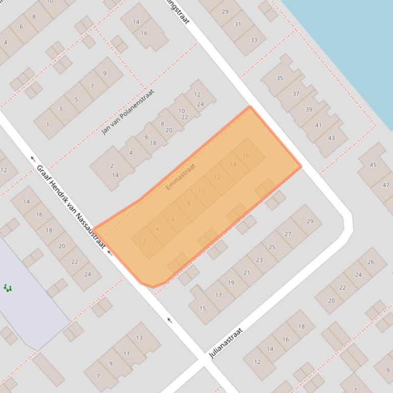 Kaart van postcodegebied 2935XE.