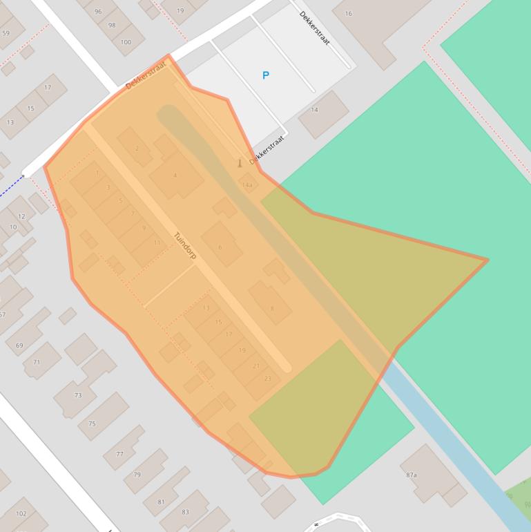 Kaart van postcodegebied 2935XR.