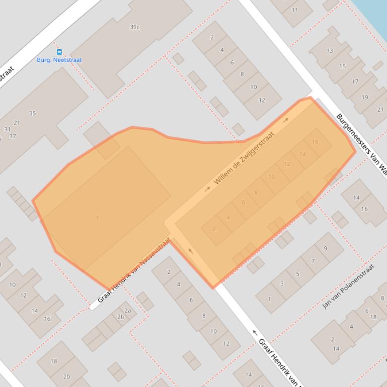 Kaart van postcodegebied 2935XT.
