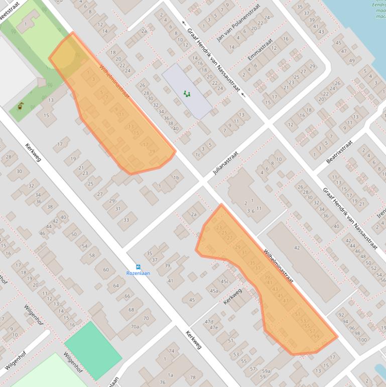 Kaart van postcodegebied 2935XV.