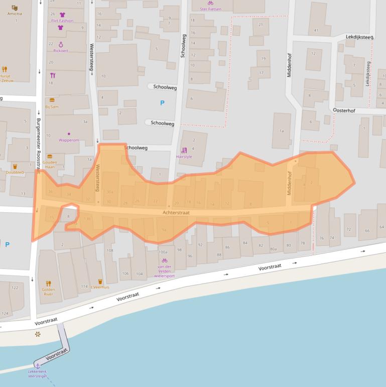Kaart van postcodegebied 2941AB.