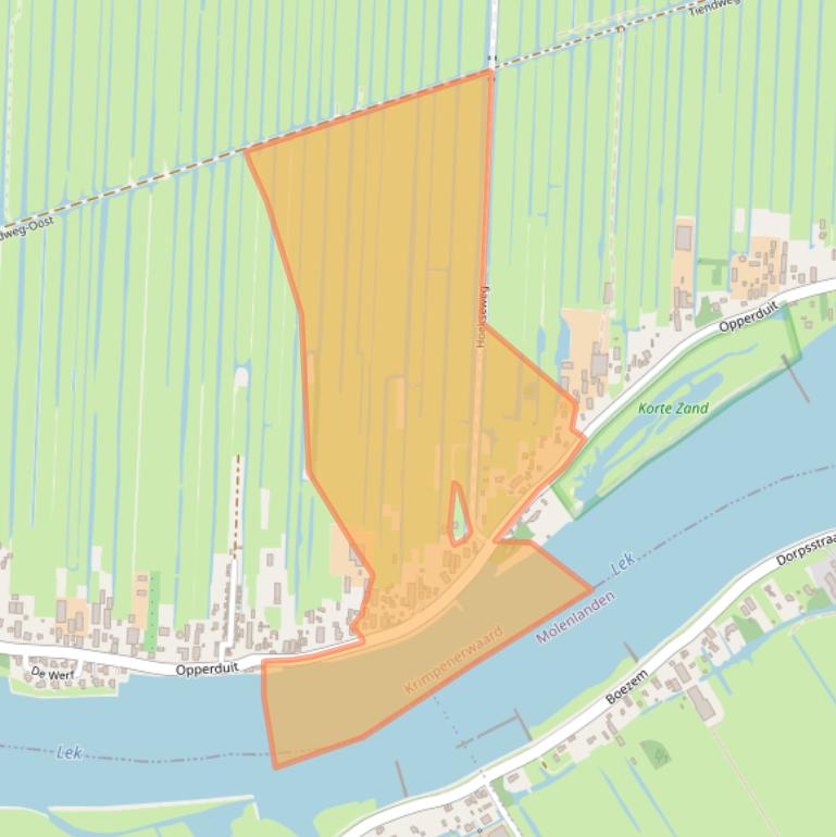 Kaart van postcodegebied 2941AM.