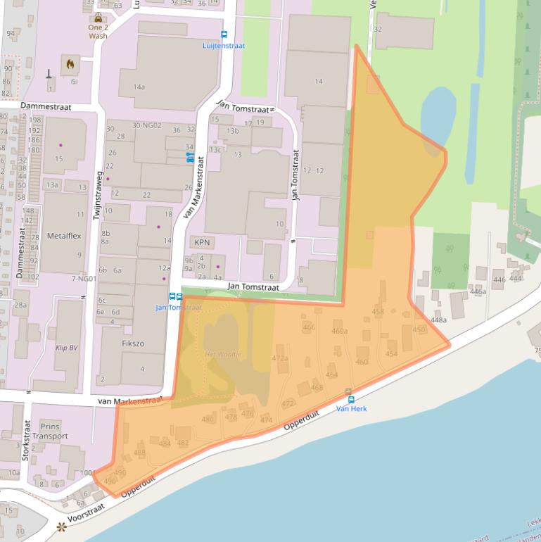 Kaart van postcodegebied 2941AT.