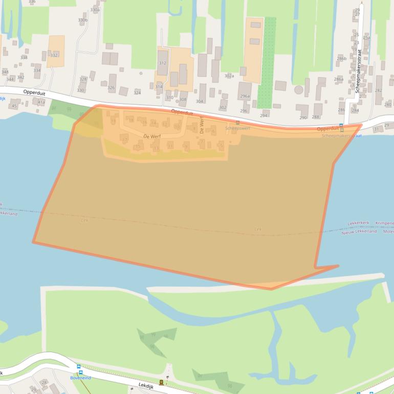 Kaart van postcodegebied 2941AZ.