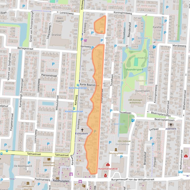 Kaart van postcodegebied 2941BB.