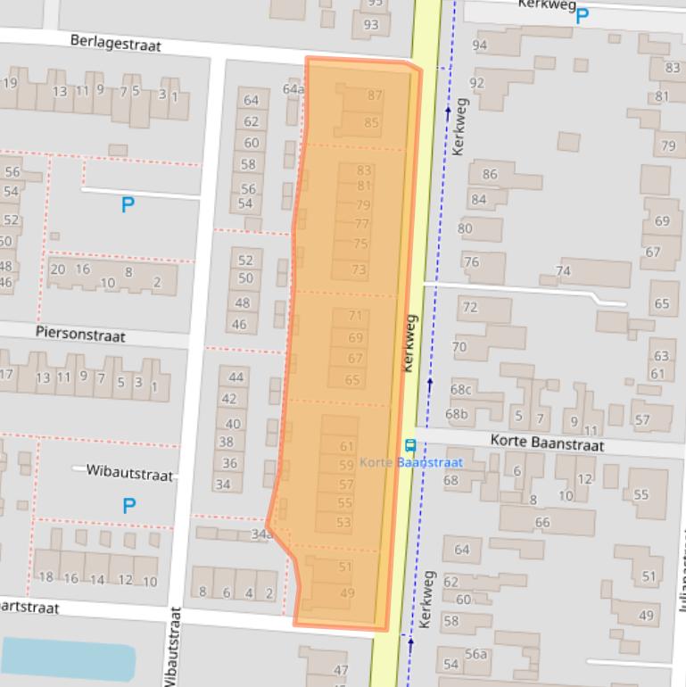 Kaart van postcodegebied 2941BH.