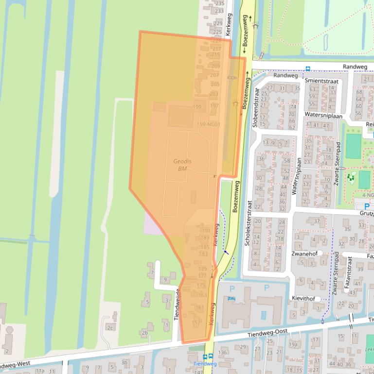 Kaart van postcodegebied 2941BK.