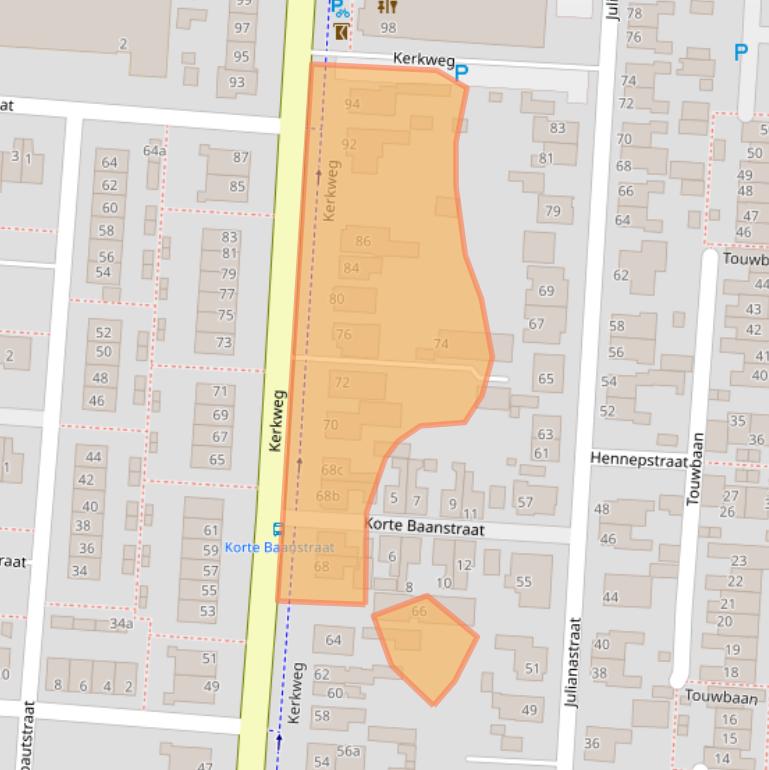 Kaart van postcodegebied 2941BN.