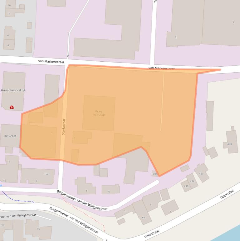 Kaart van postcodegebied 2941BT.